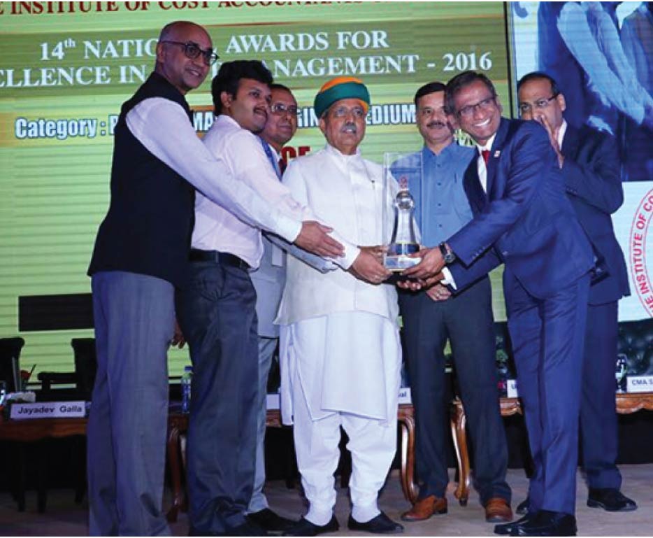 National Award for Excellence in Cost Management 2016